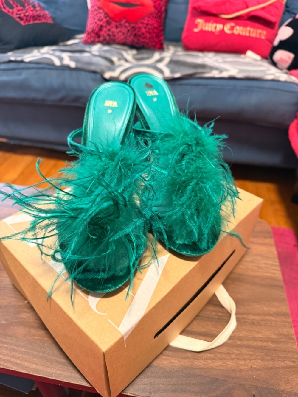 Forrest Green Suede Sandal Heels - Picture 3 of 4